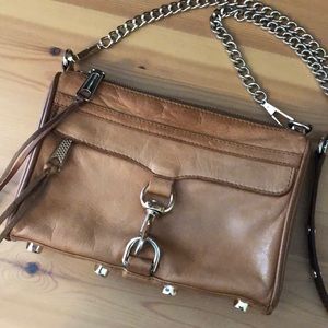 Rebecca Minkoff Tan Cognac Leather Crossbody Chain